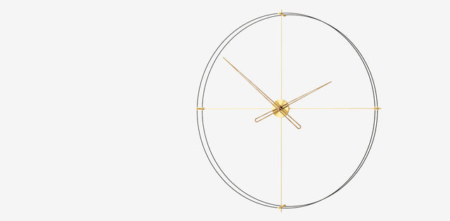 Large Wall Clocks: Modern design with a minimalist look and gold accents.