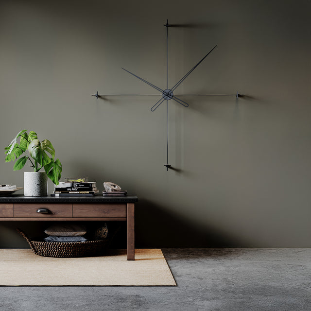 Wall clock xxl created for open interiors. Handmade with silent movement and precise details, bringing balance and sophistication to modern spaces. - Voglana