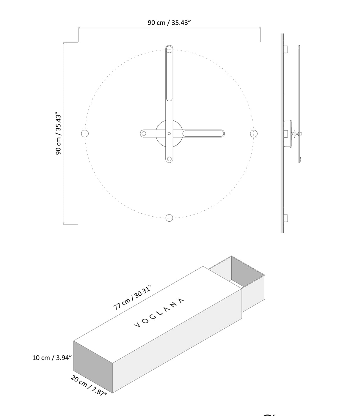 Size chart for Opto 90
