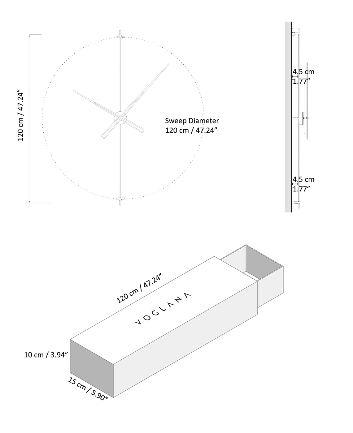 Size chart for Solvio 120